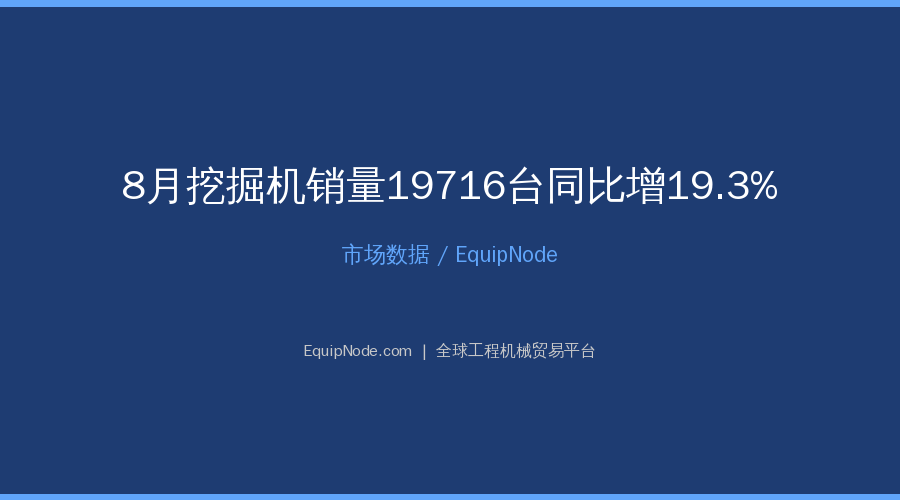 Продажи экскаваторов в августе 2026 года составили 19 716 единиц (+19,3% г/г), рост экспорта снова превысил 30%