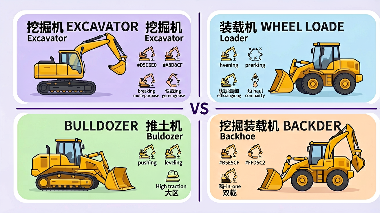 四大土方机械功能对比