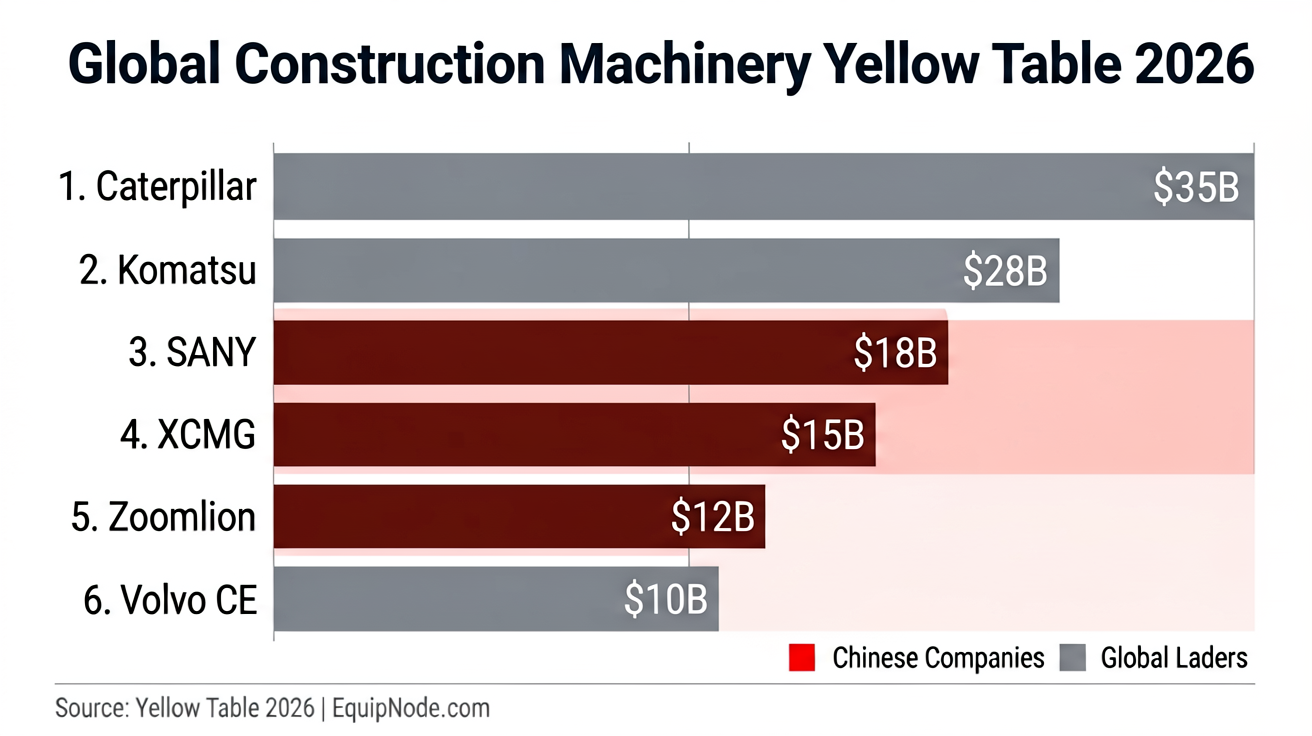 2026年Yellow Table全球工程机械制造商排名