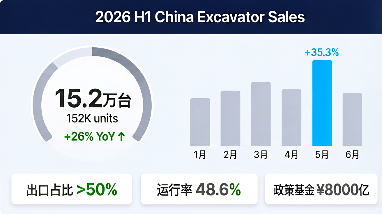 2026 H1 China Excavator Sales Data Overview