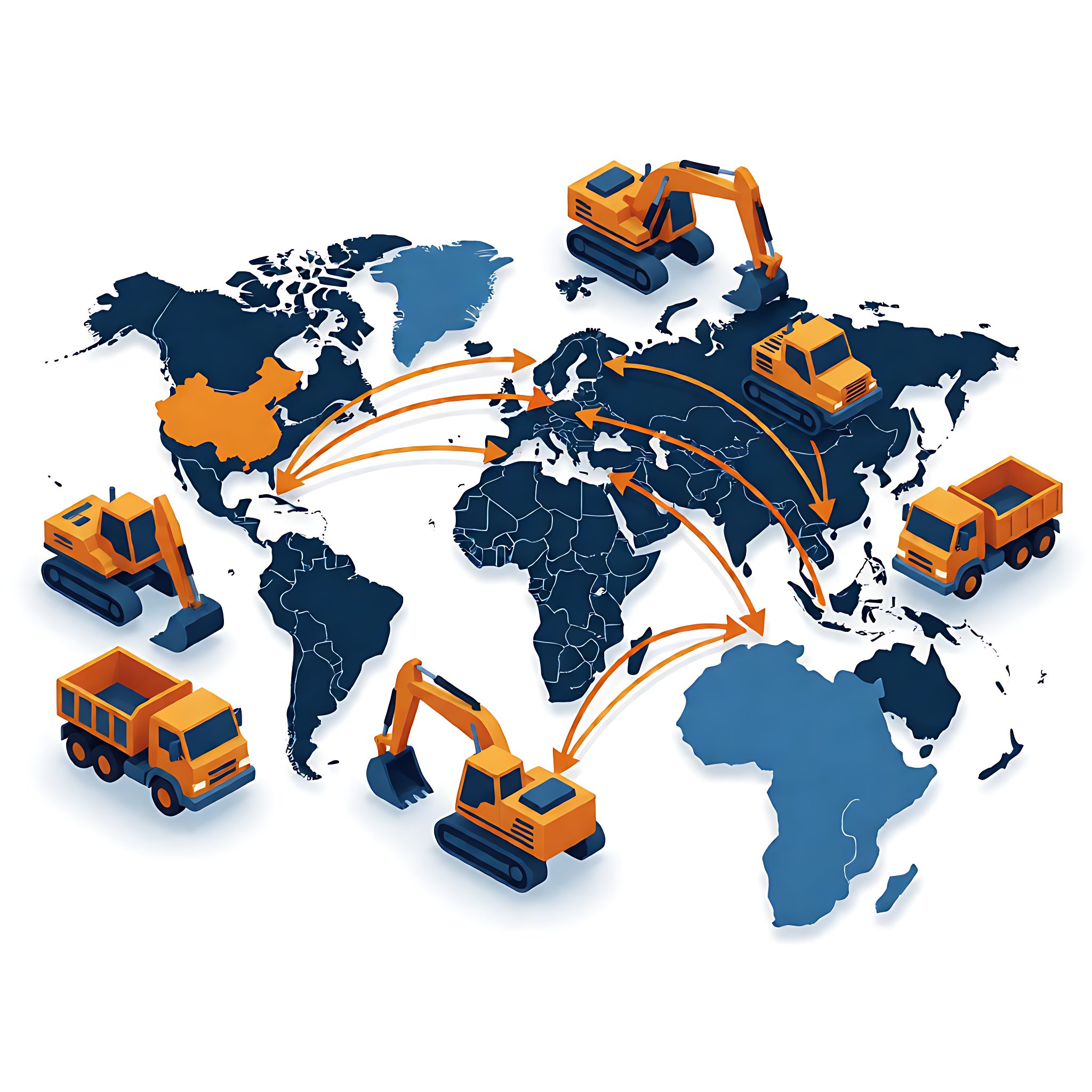 Construction machinery export global market layout