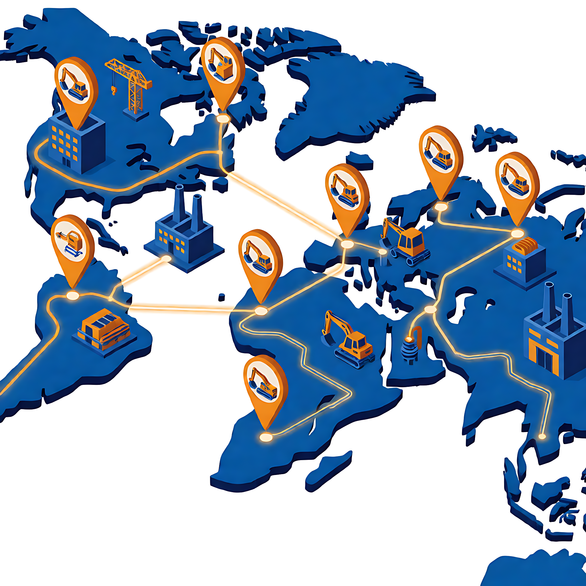 Schematic of Chinese construction machinery's global footprint