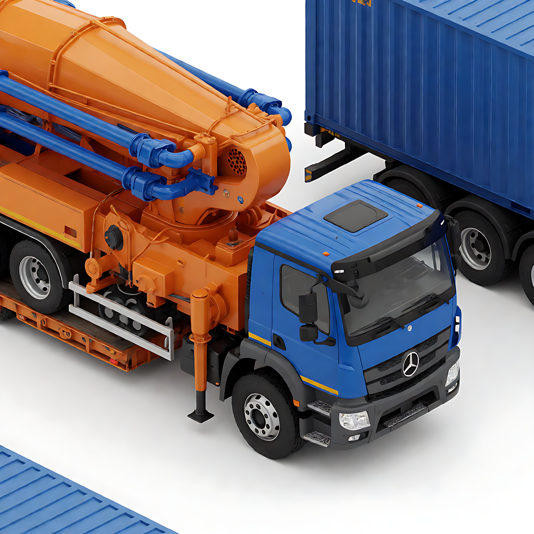 Export process for used concrete equipment
