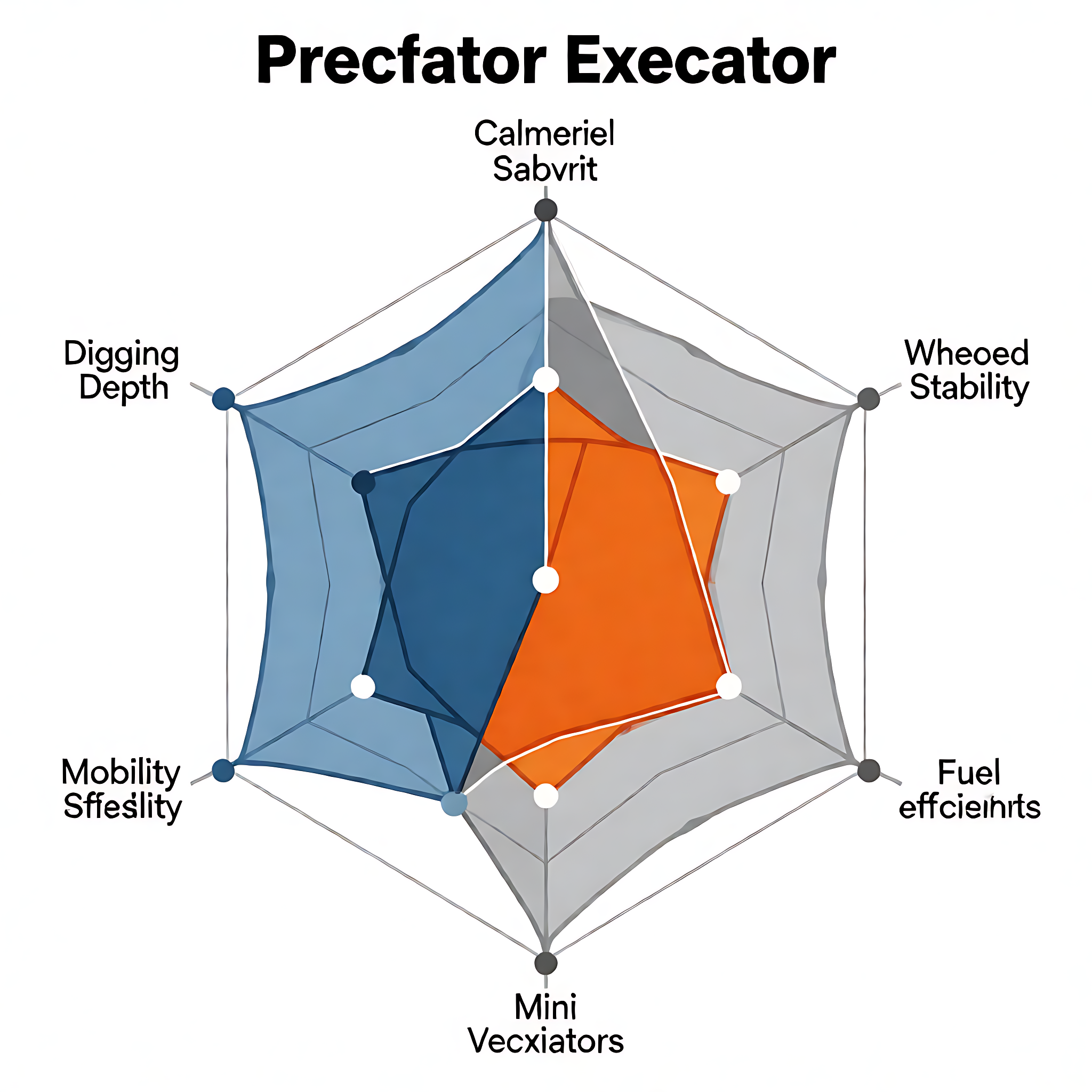 Crawler vs. wheeled excavator performance radar chart