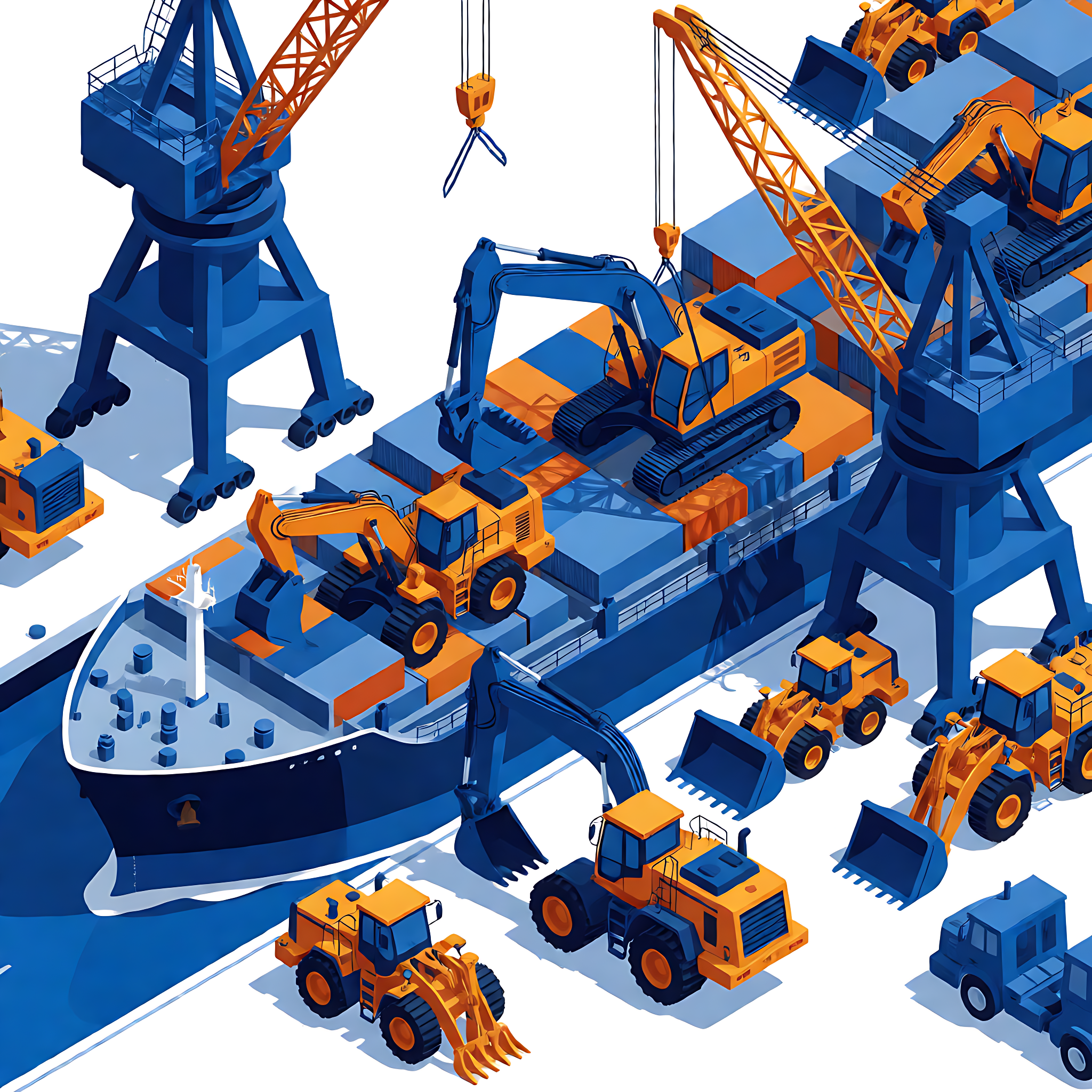 Construction Machinery Export Logistics Scene