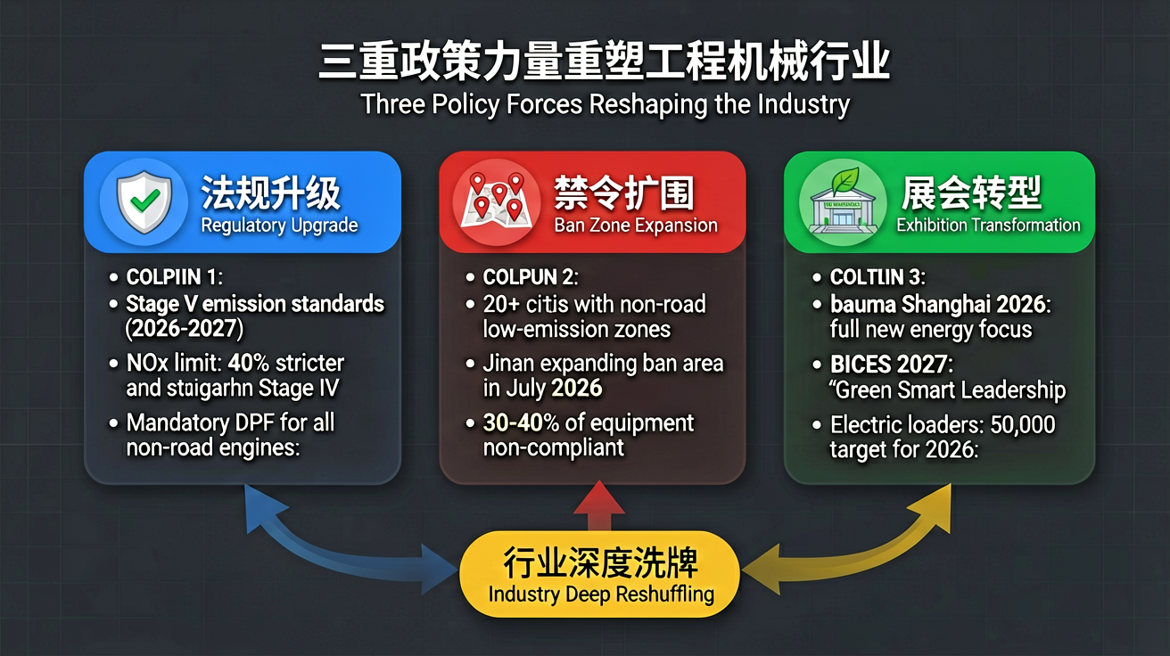 三重政策力量重塑工程机械行业