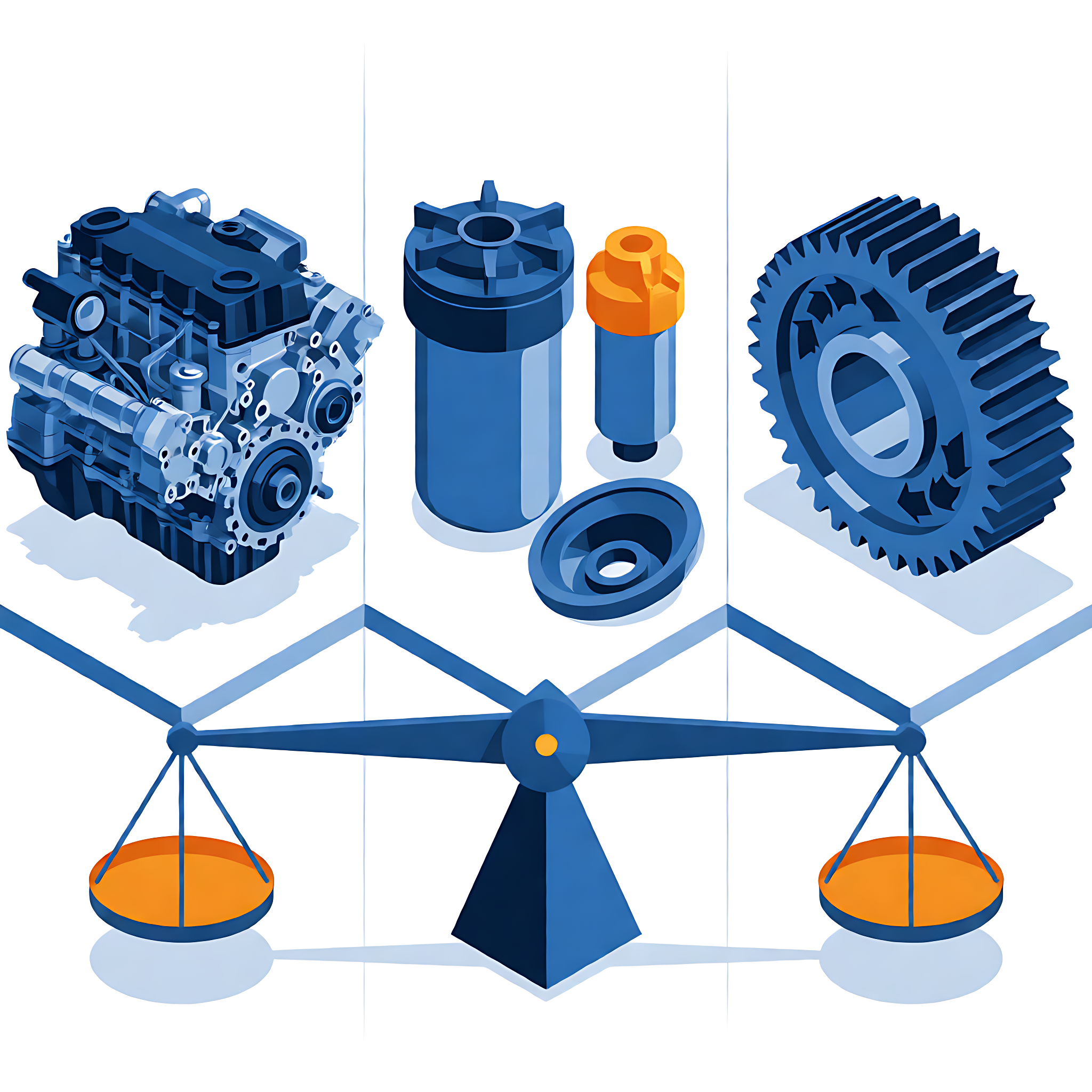 Construction Machinery Parts Options Comparison