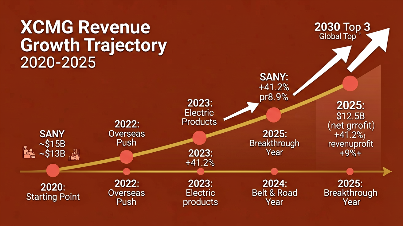 Sany and XCMG Revenue Growth Trajectory and 2030 Vision